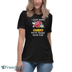 Original Snoopy I Just Hope Kansas City Chiefs Both Teams Have Fun Shirt image Original Snoopy I Just Hope Kansas City Chiefs Both Teams Have Fun Shirt - Women's Relaxed Short Sleeve Jersey Tee