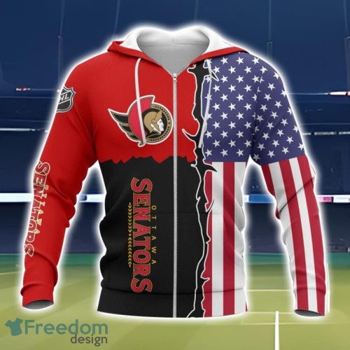 Ottawa Senators US Flag 3D All Over Printed T-shirt Hoodie Sweatshirt Product Photo 2