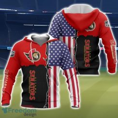 Ottawa Senators US Flag 3D All Over Printed T-shirt Hoodie Sweatshirt