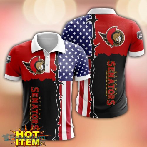 Ottawa Senators US Flag 3D Polo Shirt Golf Polo Shirt Men Gift Product Photo 1