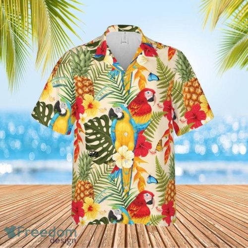 Parrot Aloha Hawaiian Shirt Coloful Parrot Pattern Hawaiian Shirt Product Photo 1