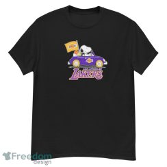 Peanuts Snoopy And Woodstock Drive Car Los Angeles Lakers Basketball Shirt - G500 Men’s Classic T-Shirt