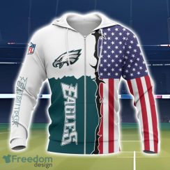 Philadelphia Eagles US Flag 3D Printing T-Shirt Hoodie Sweatshirt For Fans Product Photo 2