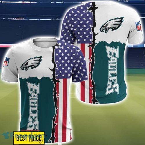 Philadelphia Eagles US Flag 3D Printing T-Shirt Hoodie Sweatshirt For Fans Product Photo 5