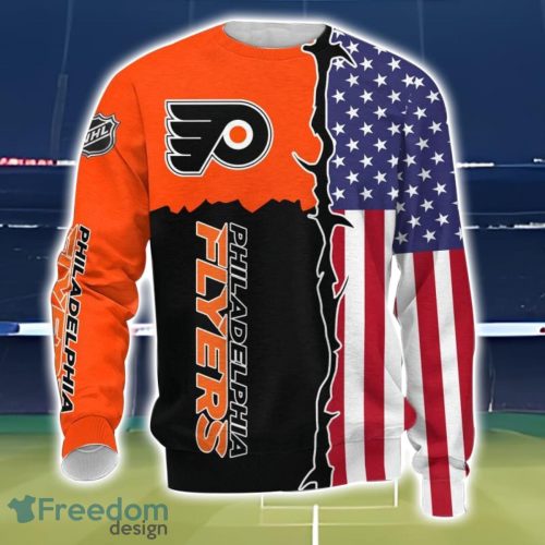 Philadelphia Flyers US Flag 3D Printing T-Shirt Hoodie Sweatshirt For Fans Product Photo 3