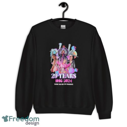 Pink 29 Years 1995 2024 Memories Signature Shirt - Unisex Crewneck Sweatshirt