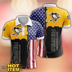 Pittsburgh Penguins US Flag 3D Polo Shirt Golf Polo Shirt Men Gift