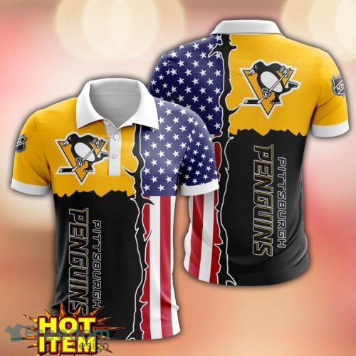 Pittsburgh Penguins US Flag 3D Polo Shirt Golf Polo Shirt Men Gift Product Photo 1