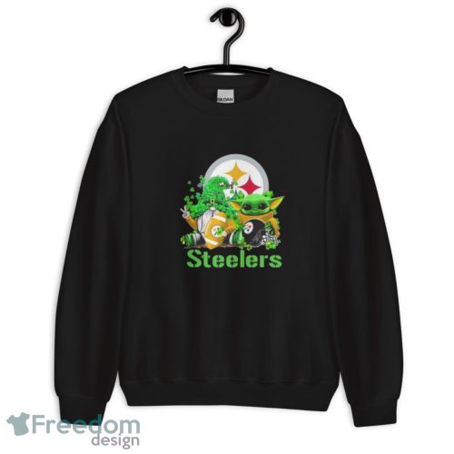 Pittsburgh Steelers Baby Yoda Happy St.Patrick’s Day Shamrock Shirt - Unisex Crewneck Sweatshirt