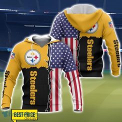 Pittsburgh Steelers US Flag 3D Printing T-Shirt Hoodie Sweatshirt For Fans