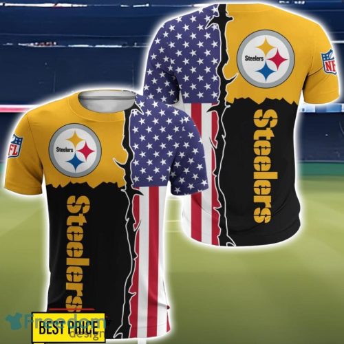 Pittsburgh Steelers US Flag 3D Printing T-Shirt Hoodie Sweatshirt For Fans Product Photo 5