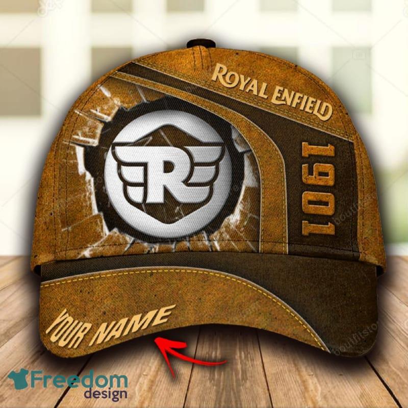 Royal Enfield Casual Custom Name All Over Print 3D Hat Cap Brown For Mens Gift Hot Trending Summer - Royal Enfield Casual Custom Name All Over Print 3D Hat Cap Brown For Mens Gift Hot Trending Summer