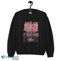 San Francisco 49ers Team Football 2024 National Football Conference Champions Signatures Shirt - Unisex Crewneck Sweatshirt