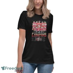 San Francisco 49ers Team Football 2024 National Football Conference Champions Signatures Shirt - Women's Relaxed Short Sleeve Jersey Tee