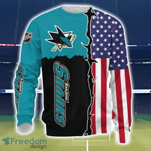 San Jose Sharks 3D All Over Printed T-Shirt Sweatshirt Hoodie Product Photo 3