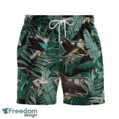 San Jose Sharks Retro Hawaiian Shirt And Shorts Set For Men Women Fans - San Jose Sharks Retro Hawaiian Shirt And Shorts _3