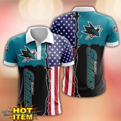 San Jose Sharks US Flag 3D Polo Shirt Golf Polo Shirt Men Gift