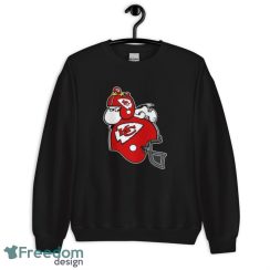 Snoopy And Woodstock Resting On Kansas City Chiefs Helmet Shirts - Unisex Crewneck Sweatshirt