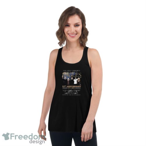 The Long Goodbye final tour Eagles 53rd Anniversary 1971 – 2024 Thank You For The Memories Signatures Shirt - Women's Flowy Racerback Tank