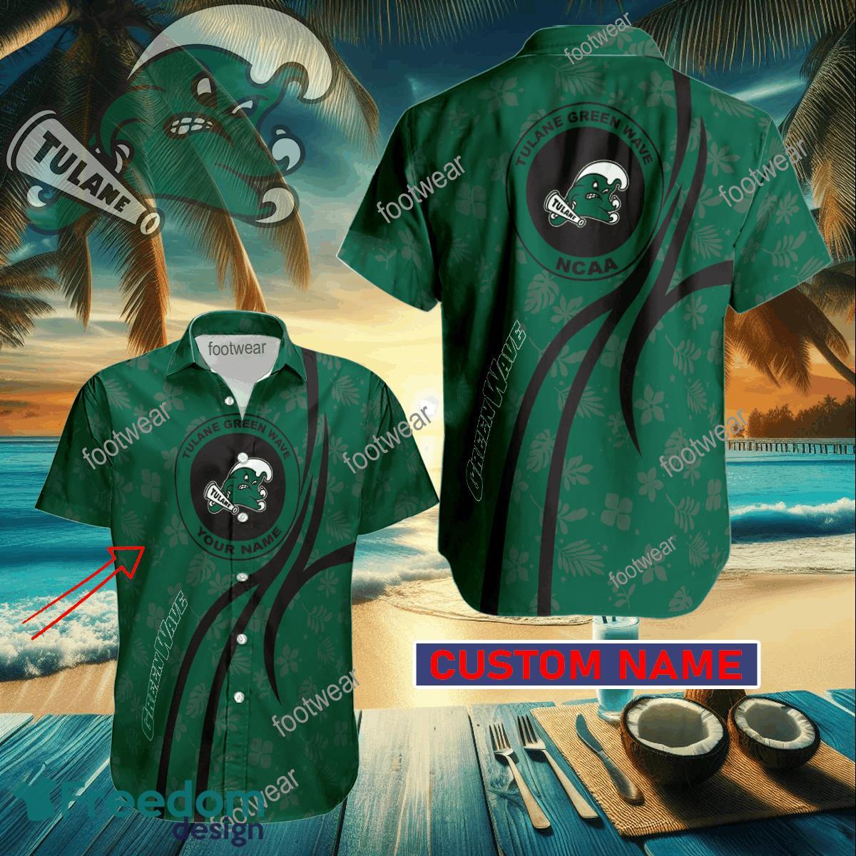 Tulane Green Wave Custom Name Hawaiian Shirt New For Men Women Fans Gift - Tulane Green Wave Custom Name Hawaiian Shirt New For Men Women Fans Gift