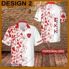 TYM Tractor Flower Vintage Floral Logo Aloha Hawaiian Shirt Gift For Fans Custom Name - TYM Tractor Flower Vintage Hawaiian Shirt Style 2