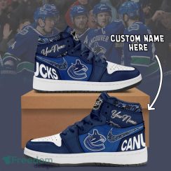 Vancouver Canucks Ciustom Name Air Jordan 1 Hightop Shoes Men Women Sneakers Gift Product Photo 2