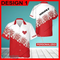 Versatile Tractor Flower Vintage Tropical Logo AOP Hawaiian Shirt For Summer Custom Name