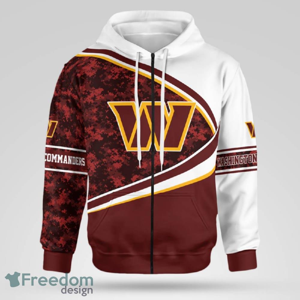 Washington Commanders Unisex 3D Hoodie Zip Hoodie Full Print Gift For Fans image Washington Commanders Unisex 3D Hoodie Zip Hoodie Full Print Gift For Fans - Washington Commanders Unisex Hoodie Zip Hoodie For Men Women_2