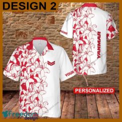 Yanmar Tractor Flower Vintage Vacation All Over Print Hawaiian Shirt For Summer Custom Name - Yanmar Tractor Flower Vintage Hawaiian Shirt Style 2