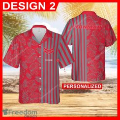 Yanmar Tractor Vacation All Over Print Hawaiian Shirt For Summer Custom Name - Yanmar Tractor Hawaiian Shirt Personalized Photo 2