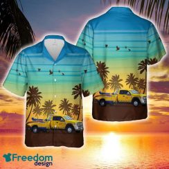 Yellow Dodge Ram Tow Truck Hawaiian Shirt Aloha Summer
