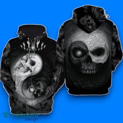 Yin Yang Skull Zip 3D Hoodie Impressive Gift