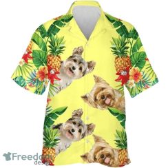 Yorkshire Dog With Summer Tropic Pattern Hawaiian Shirt Aloha Shirt For Men And Women