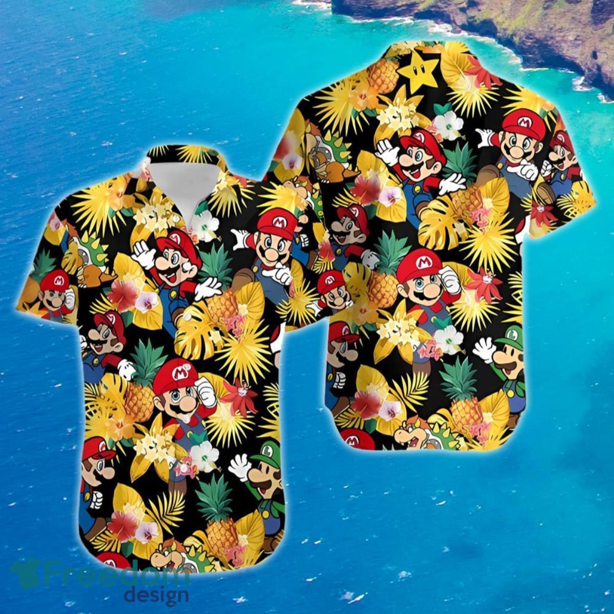 Yoshi Super Mario Movie Character Hawaiian Shirt Style Gift image Yoshi Super Mario Movie Character Hawaiian Shirt Style Gift Product Photo 1