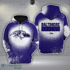 03-Baltimore Ravens Plaid Bleached 3D Hoodie All Over Printed For Men And Women
