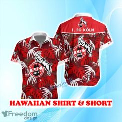 1 FC Koln Hawaiian Shirt & Short Logo Palm Leaves Summer Beach 1 FC Koln Hawaiian Shirt & Short Logo Palm Leaves Summer Beach