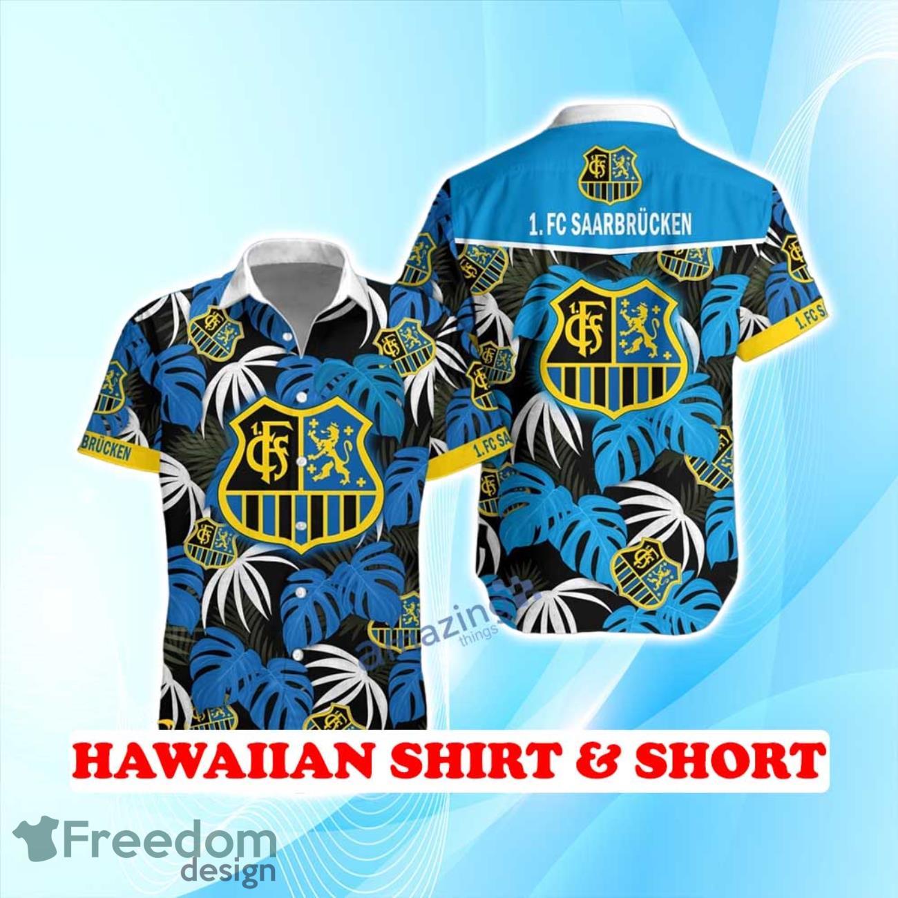 1 FC Saarbrucken Hawaiian Shirt & Short Logo Palm Leaves Summer Beach image 1 FC Saarbrucken Hawaiian Shirt & Short Logo Palm Leaves Summer Beach Product Photo 1