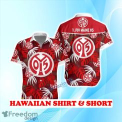 1 FSV Mainz 05 Hawaiian Shirt & Short Logo Palm Leaves Summer Beach 1 FSV Mainz 05 Hawaiian Shirt & Short Logo Palm Leaves Summer Beach