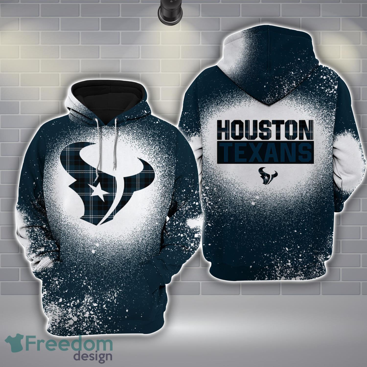 13 Houston Texans Plaid Bleached 3D Hoodie All Over Printed For Men And Women image 13-Houston Texans Plaid Bleached 3D Hoodie All Over Printed For Men And Women Product Photo 1