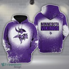 18-Minnesota Vikings Plaid Bleached 3D Hoodie All Over Printed For Men And Women