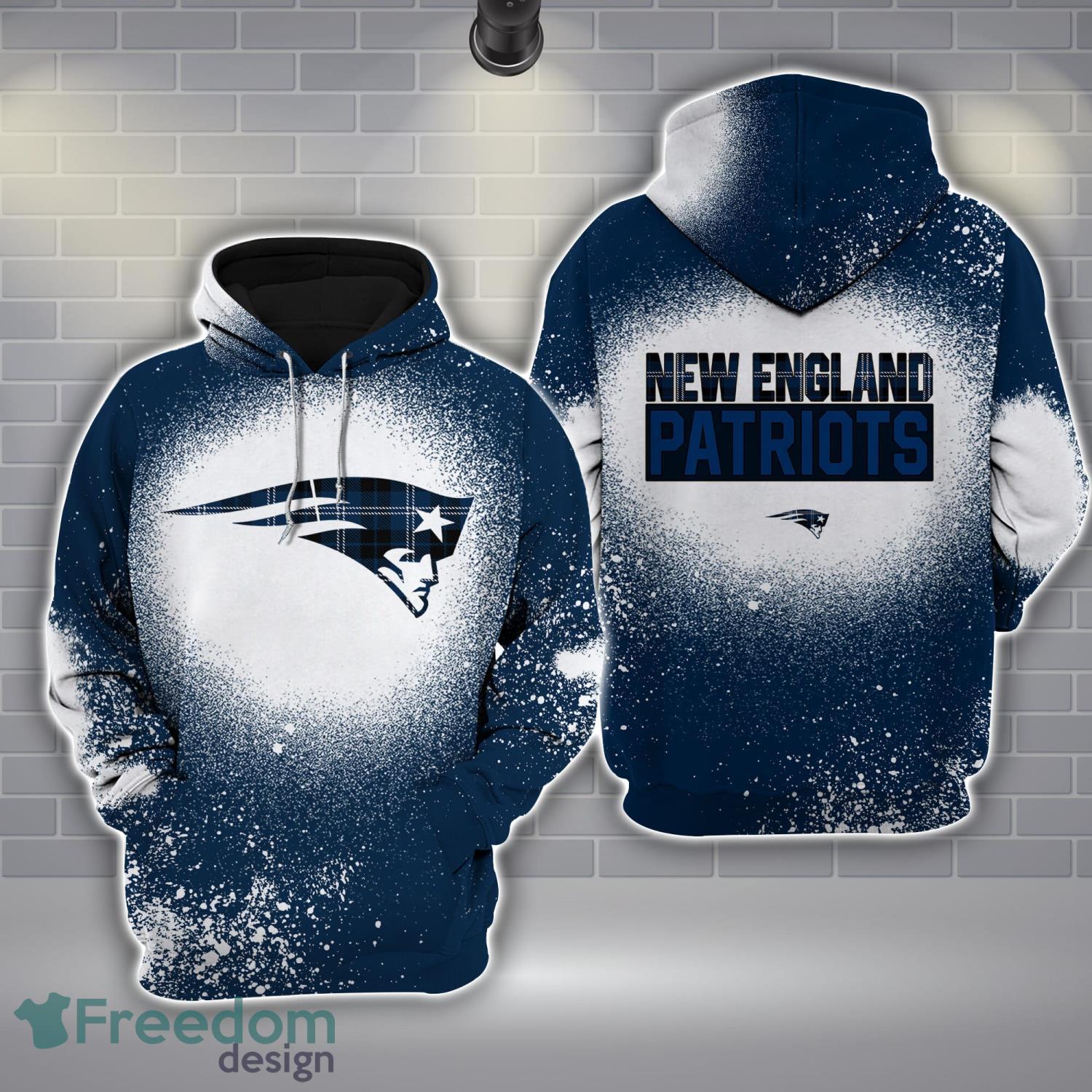 19 New England Patriots Plaid Bleached 3D Hoodie All Over Printed For Men And Women image 19-New England Patriots Plaid Bleached 3D Hoodie All Over Printed For Men And Women Product Photo 1