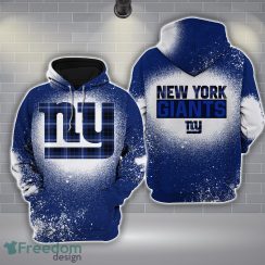 21-New York Giants Plaid Bleached 3D Hoodie All Over Printed For Men And Women