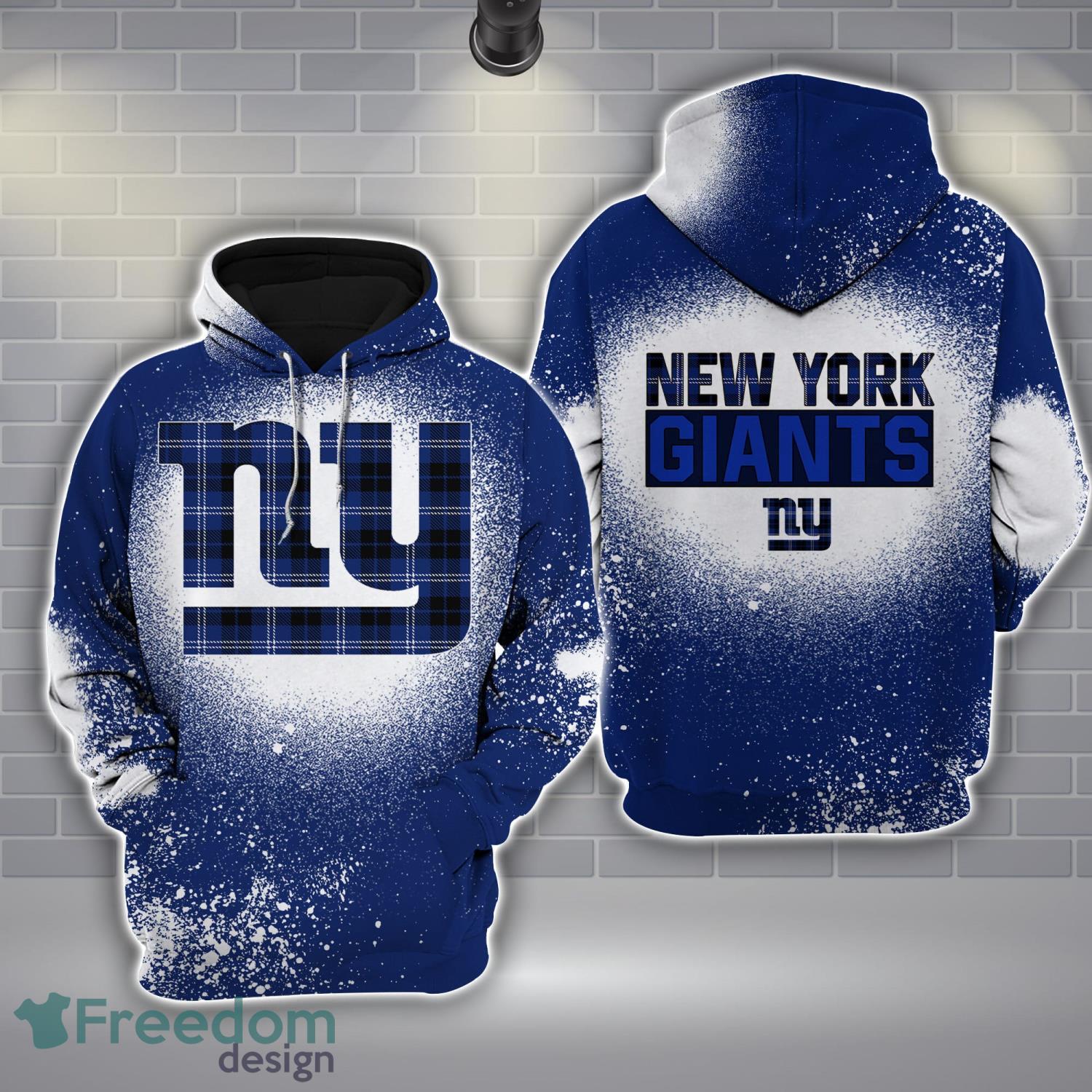 21 New York Giants Plaid Bleached 3D Hoodie All Over Printed For Men And Women image 21-New York Giants Plaid Bleached 3D Hoodie All Over Printed For Men And Women Product Photo 1