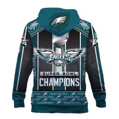 A. J. Brown Philadelphia Eagles Print NFL Super Bowl Champions Hoodie 3D All Over Print Keep Warm For Men And Women Product Photo 2