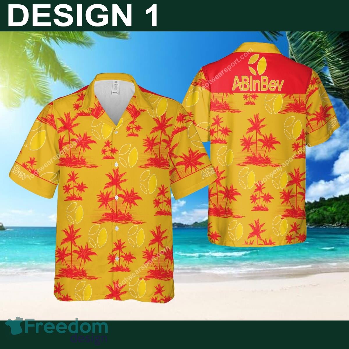 ABinbev Summer New 3D Hawaiian Shirt Coconut Tree Pattern Men And Women Gift image ABinbev Summer New 3D Hawaiian Shirt Coconut Tree Pattern Men And Women Gift - Brand Style 1 ABinbev Hawaiian Shirt Coconut Tree Pattern