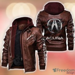 Acura 2D Leather Jacket Black Brown Corlor Printing Gift For Men Product Photo 2