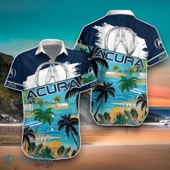 Acura Car Hawaiian Shirt Brand Logo And Beach Coastal Island Pattern Design