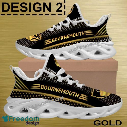 AFC Bournemouth Running Sneaker Gold, Diamond, Silver Best Bold Gift Max Soul Shoes - EPL AFC Bournemouth Max Soul Shoes Photo 2