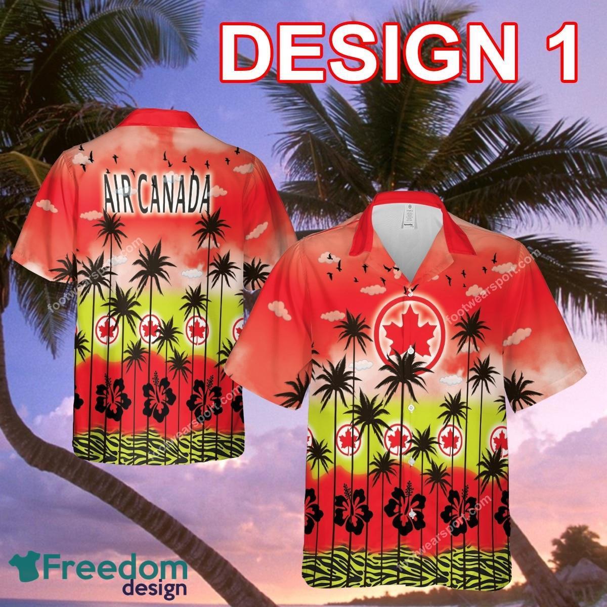 Air Canada Hula Brand 3D Hawaiian Shirt For Summer image Air Canada Hula Brand 3D Hawaiian Shirt For Summer - Air Canada Style 1 Hawaiian Shirt Tree Summer
