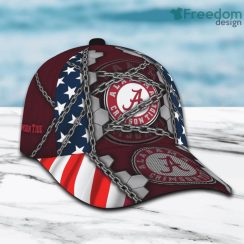 Alabama Crimson Tide Stars & Stripes Chain Printed Cap 3D New Fashion Gift For Fans